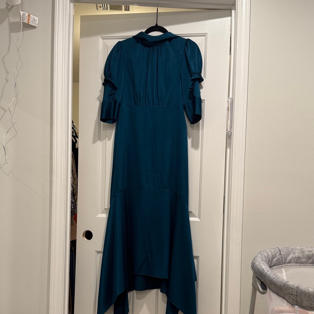 Chic Teal High-Low Women's Dress